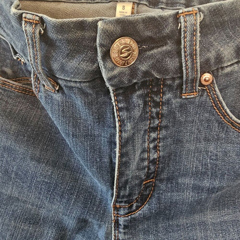 Seven7 Tummyless High Rise Skinny Jeans Stretch Slimming Blue Denim 8